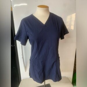 Dickies Advance Navy Blue Scrub Top Short Sleeve